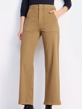 Pistola Wide-Leg High-Rise Pants in Tan